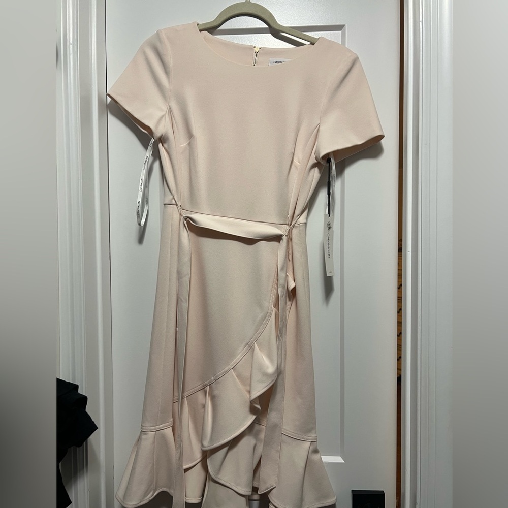 Elegant Cream Ruffle Dress